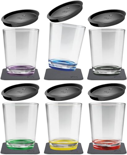 silwy Magnet-Trinkbecher Multicolor, neue Generation, BPA-frei (Tritan) inkl. Deckel und Metall-Nano-Gel-Pads – 0,25 l