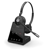 Jabra Engage 75 On-Ear Dect Stereo Headset - Skype for Business zertifizierter drahtloser Kopfhörer mit Noise-Cancelling für Tischtelefone und Softphones - schwarz - EU-Version