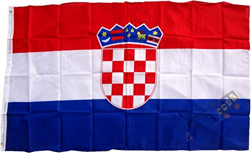 Top Qualität - Flagge KROATIEN Croatia Hrvatska Fahne, 250 x 150 cm, EXTREM REIßFEST, Keine BILLIG-CHINAWARE, Stoffgewicht ca. 100 g/m², sehr robust, extra starke Messing-Ösen