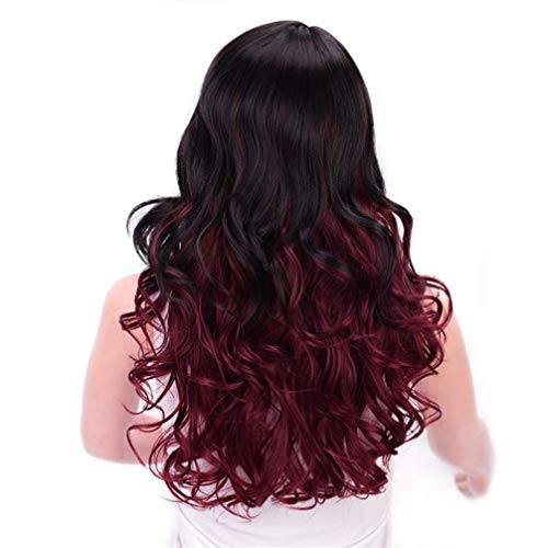 Lace Front Perücke Mixed Licht Braun Perücke Mit Pony Lange Wellenförmige Synthetische Perücken Für Schwarze Frauen Blond Haar Hitze Beständig Natürliche Perücken,D,20 inches