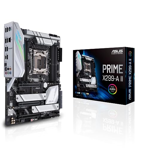 Asus Prime X299-A, Intel LGA 2066 ATX Mainboard mit m.2-Heatsink DDR4 4000MHz, Dual m.2, Intel Vroc, SATA 6GB/s, USB 3, 1 Gen 2 Frontpanel