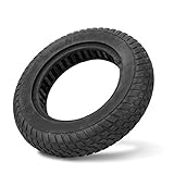 huaer Scooter Solid Tire, Hohl Explosionsgeschützter Reifen Tubeless Solid Tire Ersatz für Elektroroller, Rutschfester und verschleißfester Radreifen für 10 Zoll Elektroroller(Schwarz)