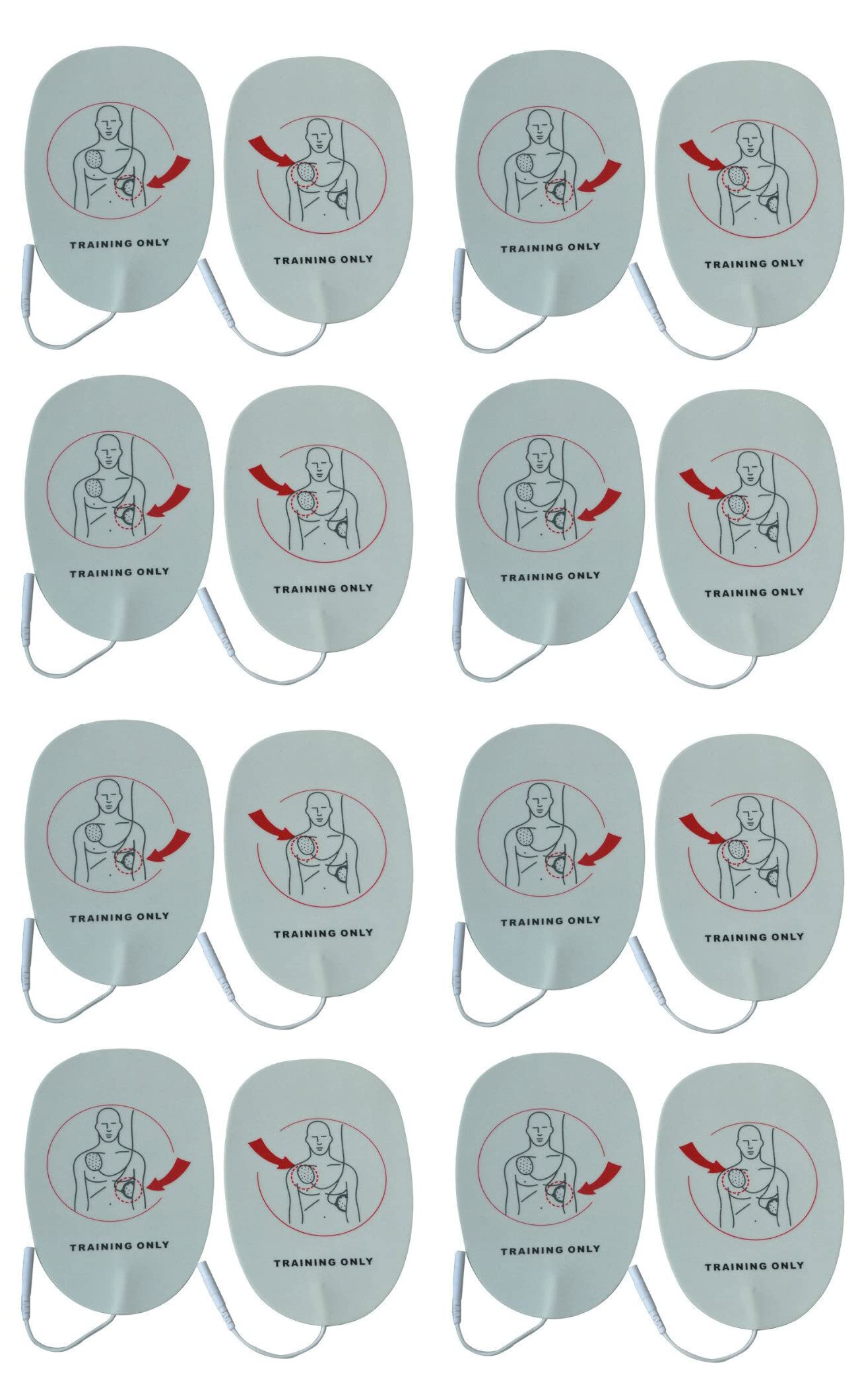 AED Trainingspads für Erwachsene, wiederverwendbar, für AED Trainer XFT-D0009 XFT-120C+ XFT-120C Zoll (16)