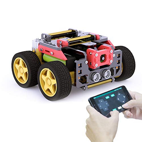 Adeept AWR 4WD WiFi Smart Robot Car Kit for Raspberry Pi 4/3 Model B+/B/2B, DIY Robot Kit for Kids and Adults, OpenCV Target Tracking, Video Transmission, Raspberry Pi Robot with PDF Manual