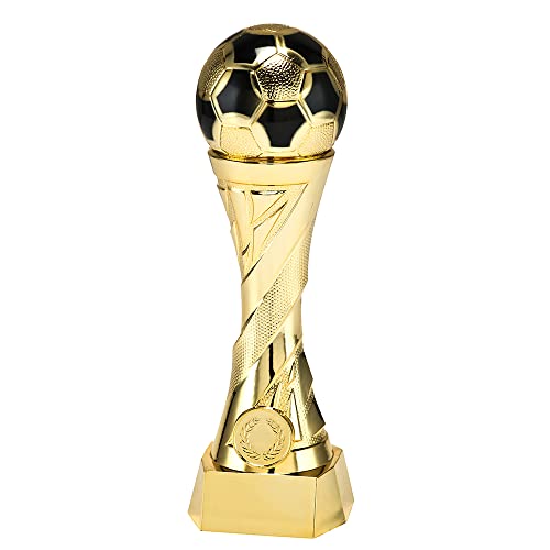Larius Pokal Ehrenpreis Fußball in Gold und Silber mit Wunschgravur (ohne Wunschtext, Gold, XL)