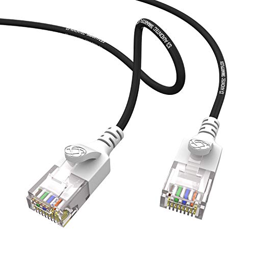 AIXONTEC 2 x 3,0 m Cat6 Netzwerkkabel geschirmt schwarz dünnes lan kabel 4,0 mm Kabeldurchmesser flexible 10 gigabit FTP Ethernet Cable 500 MHz CAT 6 Switch Router Patchpannel Access Point