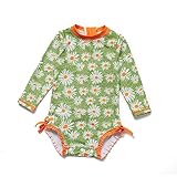 Soui Baby Mädchen EIN stück Langärmelige-Kleidung UV-Schutz 50+ Badeanzug MIT Einem (Gänseblümchen, 24-36)