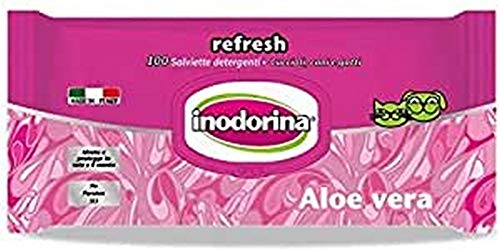 Inodorina Reinigungstücher für Hunde und Katzen Refresh Aloe Vera - 100 Stück