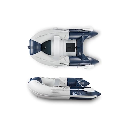 NOARD Schlauchboot mit Aluminiumboden | 300cm Länge | Blau/Grau | Schneller Auf- und Abbau | Leicht für Transport | Ideal für 4-5 Personen | Komplettset