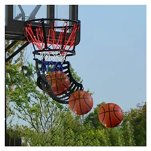 360 Grad drehbarer Basketball-Rücklaufaufsatz, tragbare Ballrücklauf-Trainingshilfe mit PP-Kunststoffrutsche, Schießübungen für Kinder, Jugendliche und Erwachsene