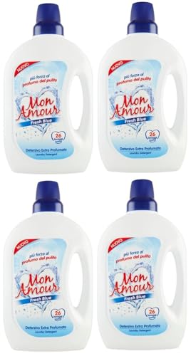 8er-Pack Testpaket FELCE AZZURRA Mon Amour Fresh Blue - Fresh Color - Igiene Attiva Detersivo, Flüssigwaschmittel 26 Wäschen 1,560L