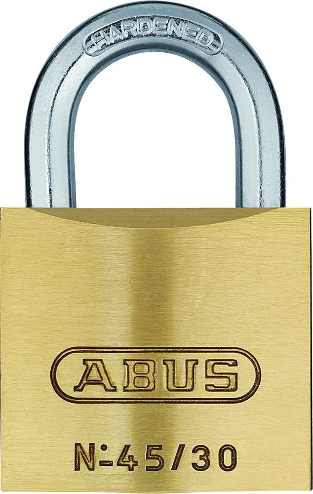 ABUS Vorhängeschloss 45/30 aus Messing - 4er Set - mit Präzisions-Stiftzylinder mit Pilzkopfstiften - 11823 - ABUS-Sicherheitslevel 3 - Messingfarben