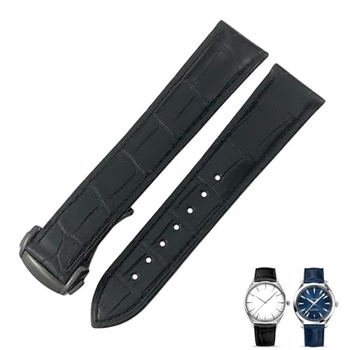 FXJHZH Krokodilleder-Uhrenarmband, passend für Omega De Ville Seamaster Constellation 18 mm, 19 mm, 20 mm, 21 mm, 22 mm, echtes Alligatorlederarmband