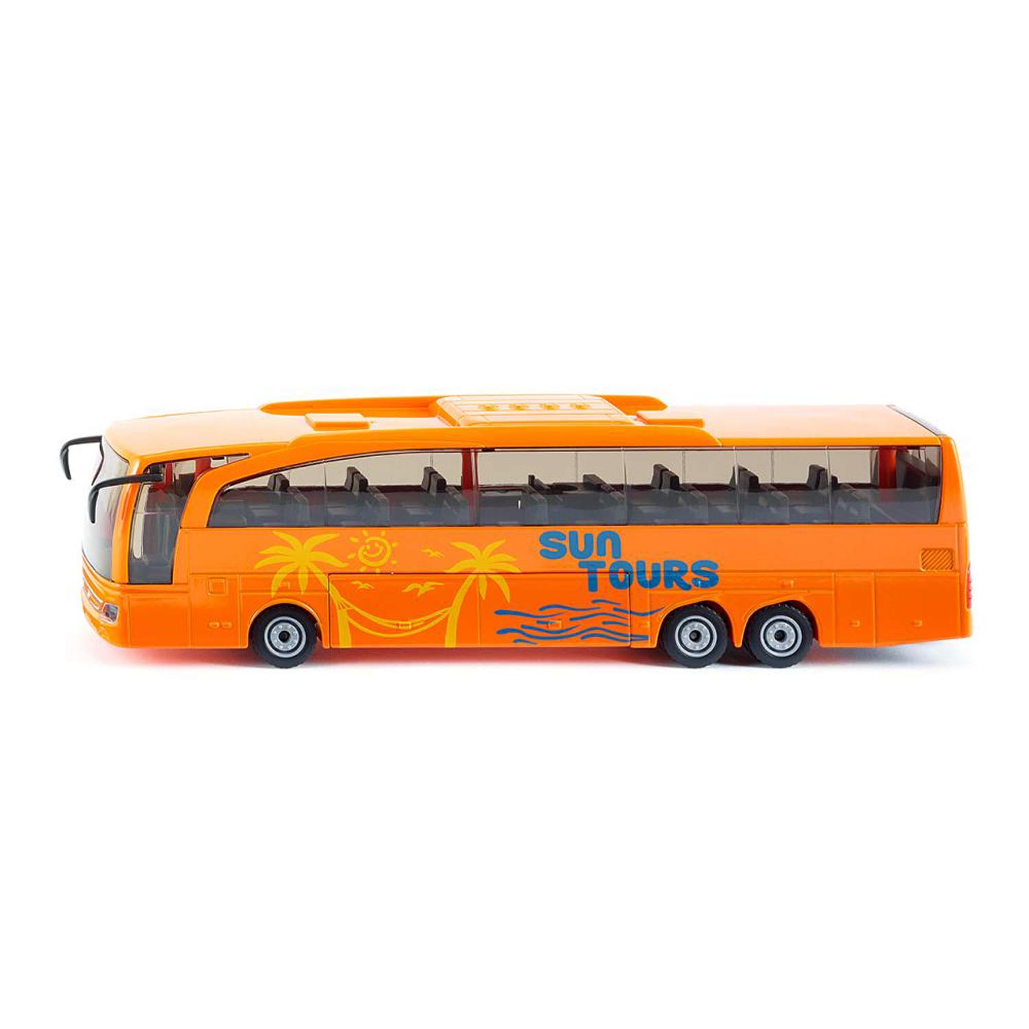siku 3738, Mercedes-Benz Travego Reisebus, 1:50, Metall/Kunststoff, Orange, Öffenbare Türen und Klappe