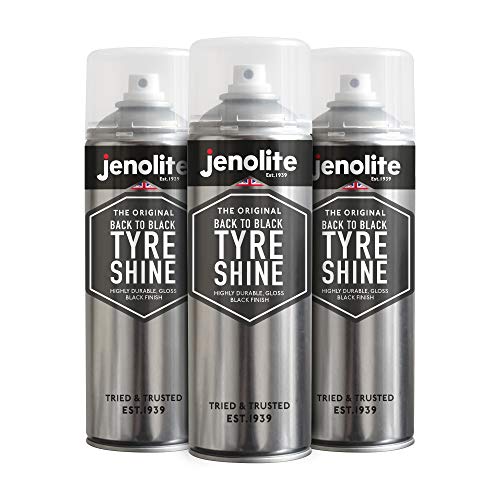 JENOLITE Back To Black Reifenglanz-Aerosol | Stellt und schützt Reifen | Sofortiger Reifenverband | Langanhaltender Wet-Look-Glanz | 3 x 500 ml
