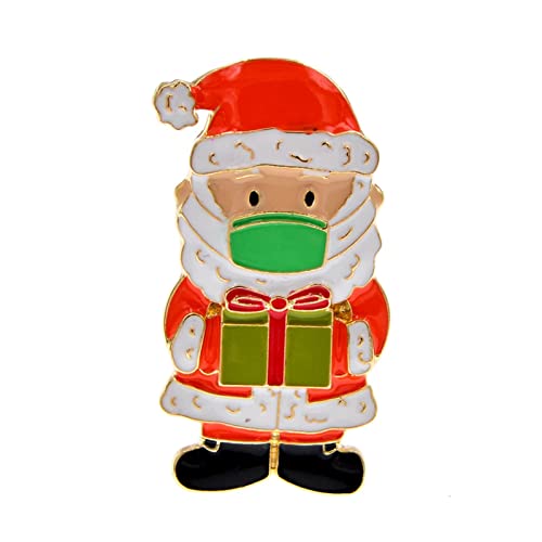 Brosche Emaille Weihnachtsmann Brosche Pin Modeschmuck Weihnachtsaccessoires Kleid Pullover Zubehör Damen-Brosche (Color : Orange)
