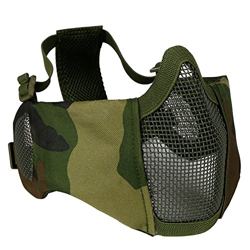 Hunting Explorer Taktische Half Face Mesh-Maske mit Ohr-Abdeckung Airsoft CS schützende untere Schutz für Paintball BBS Shooting