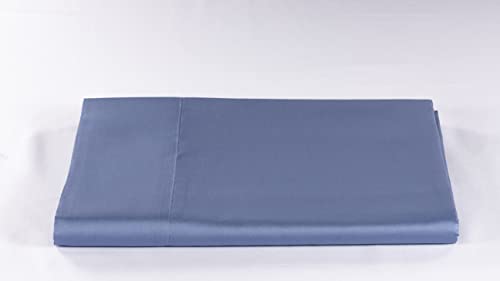 LENZUOLISSIMI - Bettlaken für Einzelbett aus Baumwollsatin, 300 Fäden, 180 x 290 cm,, Bluette