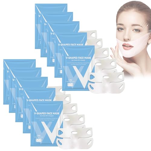 Bloskin Double Chin Mask Reusable, Bloskin Lifting Face Mask, Reusable V Line Lifting Mask, The Bloskin Lift Say Goodbye To Your Double Chin Now (10pcs)