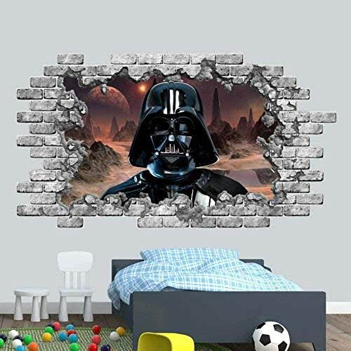 CSCH Wandtattoo Vinyl-Aufkleber Star Kinderzimmer 3D-Effekt Aufkleber Darth Vader Kinder