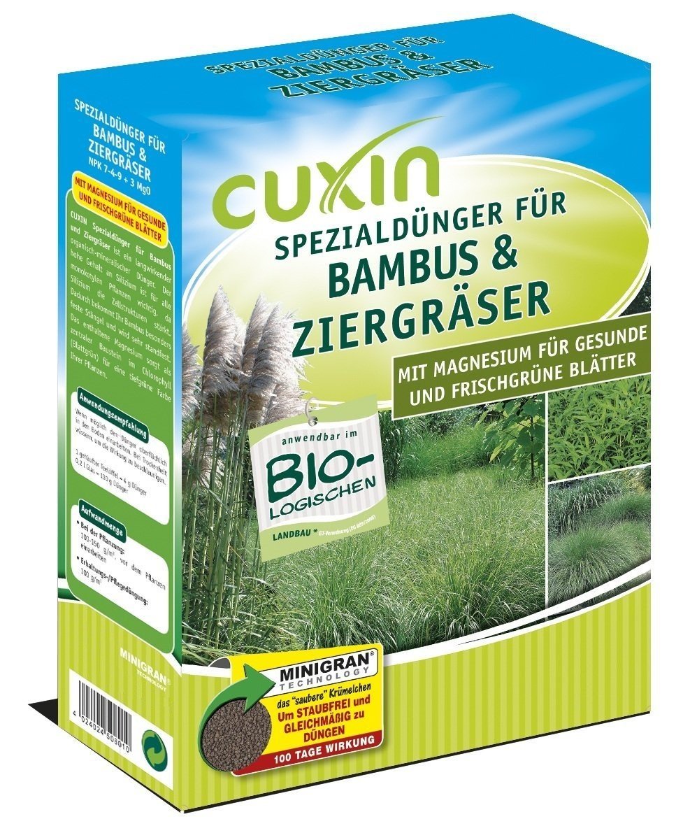 Bio Gräserdünger für ca. 30 m² bzw. 60 Pflanzen⎜Dünger für Ziergräser, Bambus und Pampasgras⎜✅+Bodenanalyse-Gutschein 3,0 Kg