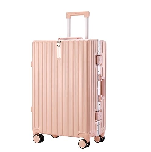 HALAHAI Koffer Gepäck Reisekoffer Großer Aufbewahrungskoffer, Leichtes ABS-Gepäck, 4 Universalräder, Hartes Boarding-Gepäck Rollkoffer Trolley Koffer (Color : Pink, Size : 22 inches)
