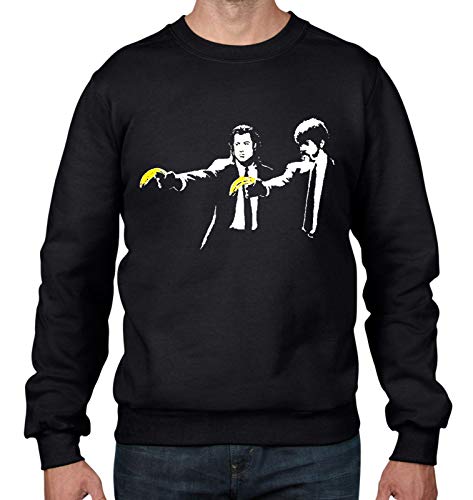 Tribal T-Shirts Banksy Pulp Fiction Graffiti Herren Sweatshirt Pullover, schwarz, X-Large
