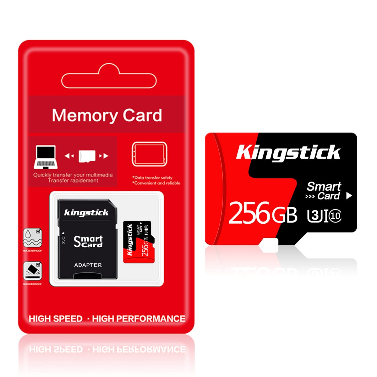 Micro-SD-Karten 256 GB + SD-Adapter High Speed Class 10 für Nintendo Switch, Android, Smartphone TF-Karte 256 GB Speicherkarte für Digitalkamera, Tablet und Drohne