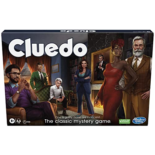 Cluedo Brettspiel, überarbeitetes Cluedo-Spiel für 2–6 Spieler, Geheimnisspiele, Detektivspiele, Familienspiele für Kinder und Erwachsene