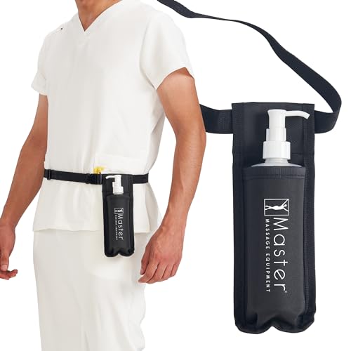 Master Massage Öl Flaschenhalter inklusiv Dosier Pumpflasche (ca 250ml) zum Umhängen