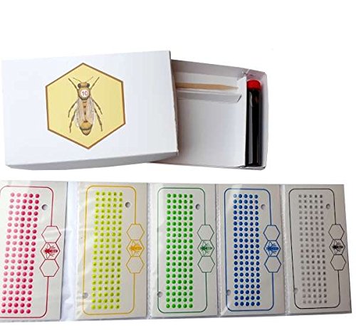 Germerott Bienentechnik Karten Garnitur mit Allen 5 Jahresfarben Zum Zeichnen und Markieren der Königin