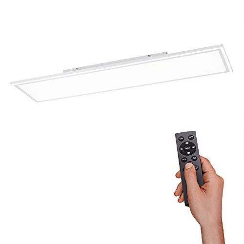 SellTec LED Deckenleuchte LED-Panel weiss, inkl. Fernbedienung, Dimmfunktion, Rand + Downlight getrennt schaltbar, kaltweiß - warmweiß… (120x30)