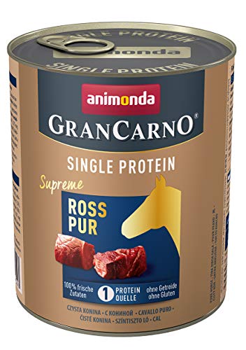 animonda Gran Carno adult Single Protein Hundefutter, Nassfutter für ausgewachsene Hunde, Ross pur, 6 x 800 g, 6er Pack (6 x 0.8 kilograms)