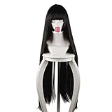 Anime Hell Girl Enma Ai Wig Cosplay Costume Jigoku Shoujo Mitsuganae Long Black Hair Halloween Party Wigs