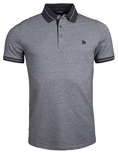 Herren Poloshirt aus Baumwoll-Piqué - Regular Fit (Grau/Weiß, S)