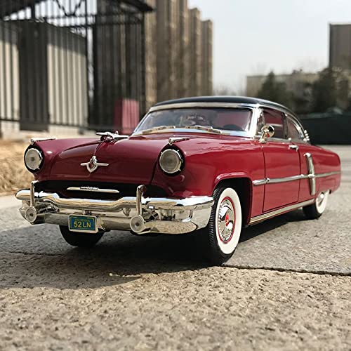 WangXLDD Druckguss- und Spielzeugfahrzeuge im Maßstab 1:18 Automodell, kompatibel mit Lincoln Capri 1952, Coupé, Oldtimer-Automodell, Simulation, Legierungsautomodell (Red)