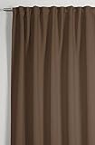 GARDINIA Vorhang mit integriertem Gardinenband, Gardine zur Abdunklung, Blickdicht, Verdunkelnd, Schallabsorbierend, Dimout, Taupe, 140 x 245 cm
