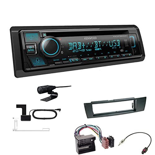 Kenwood KDC-BT560DAB 1-DIN Autoradio CD-Tuner mit Bluetooth Digitalradio DAB+ inkl. Einbauset passend für BMW 3er E90 E91 E92 E93 2005-2013 schwarz