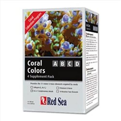 Red Sea Fish Pharm are22040 4er Pack Coral Farben ABCD Nahrungsergänzungsmittel für Aquarium, 100 ml