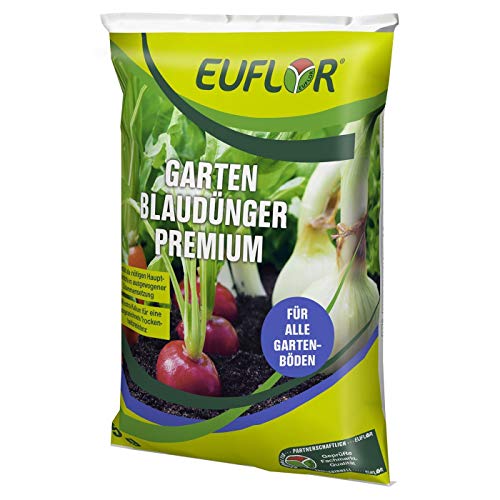 Euflor Garten Blaudünger Premium 5kg Sack•NPK-Dünger 15+5+20 mit 2% MgO und Spurenelementen•hochwertiger Universaldünger • für alle Gartenkulturen•Ressourcenschonend, phosphatreduzierte Formulierung
