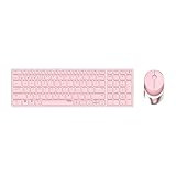 Rapoo 9750M kabelloses Tastatur-Maus Set Wireless Deskset 1600 DPI Sensor wiederaufladbarer Akku flaches Aluminium Design DE-Layout QWERTZ PC & Mac - pink