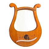 Homemaxt Harfe, 19 Saiten Griechische Violine, 19 Saiten Einzigartige Muster Geschnitzte Phonetische Symbole, für Musik Liebhaber AnfäNger, Usw