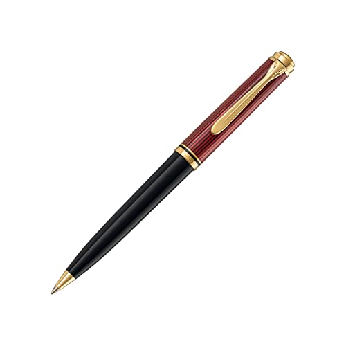 Pelikan Kugelschreiber Souverän 600, Schwarz-Rot, hochwertiger Drehkugelschreiber im Geschenk-Etui, 928713