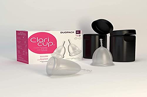 Claripharm Duopack Claricup Menstruationstasse, transparent, Größe 2, 2er Pack