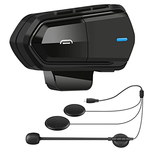 Pmandgk B35 Motorrad Intercom Mikrofon, 5.0 Helm Headset Interphone FM Radio Hallo-FI Klang QualittT Siri Schwarz
