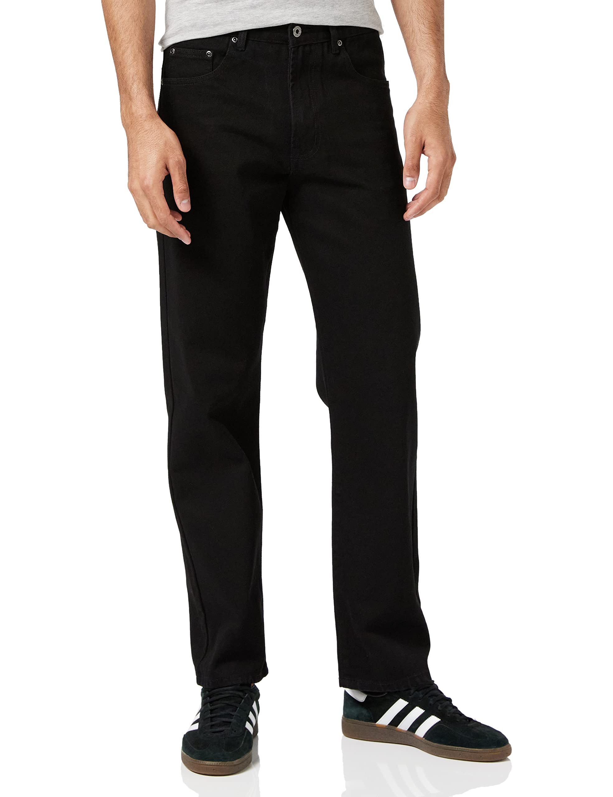 Enzo Herren Straight Jeans BCB5, Schwarz (Black), 40XS