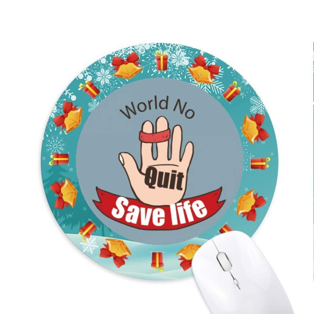 Logo Krawatte Der Index und die mittleren Finger retten Leben Mousepad Rund Gummi Maus Pad Weihnachtsgeschenk