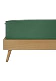 Schiesser Boxspringbett Spannbettlaken Flexi aus 95% gekämmter Baumwolle und 5% Elasthan für maximale Flexibilität, Made IN Green, Farbe:Dunkelgrün, Größe:100 cm x 200 cm