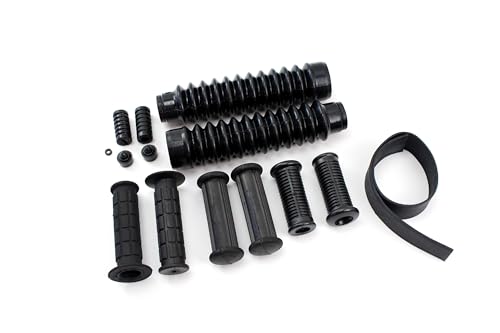 14 teiliges Gummiteile Set (DDR Form) schwarz für Rahmen, Schaltung, Kickstarter, Lenker, Gabel für Simson S51 S50 S70