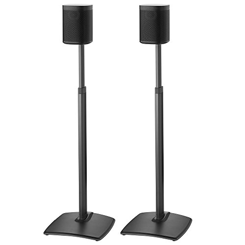 Sanus Höhe verstellbare Lautsprecher-Ständer in kabellos Paar für Sonos One Play: 1 und Play: 3 – schwarz